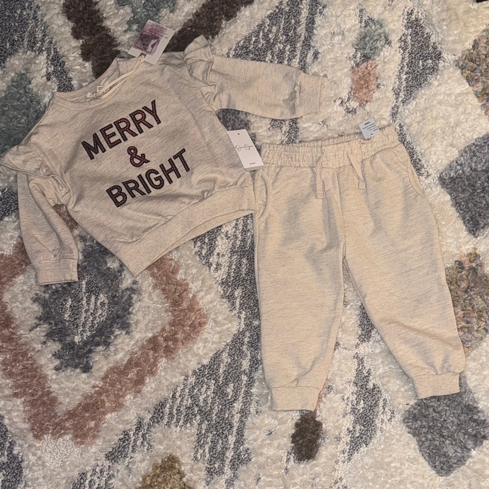 Jessica Simpson Merry & Bright Sweatshirt and Jogger Set